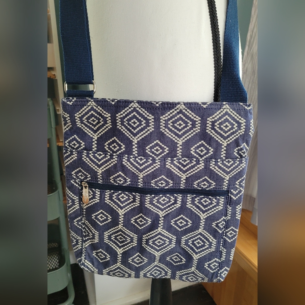 Thirty-One Navy and White Crossbody Bag